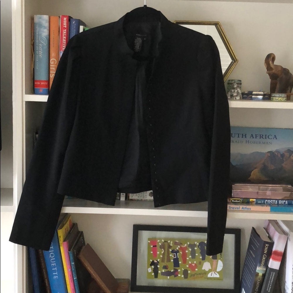 Mandarin collar black jacket